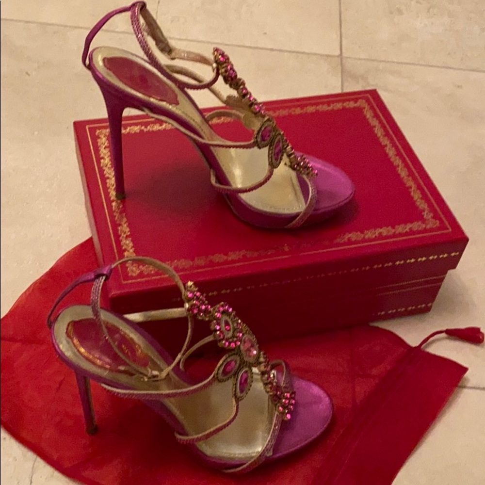 Rene Caovilla jeweled scrappy heels size 38 - Picture 4 of 5